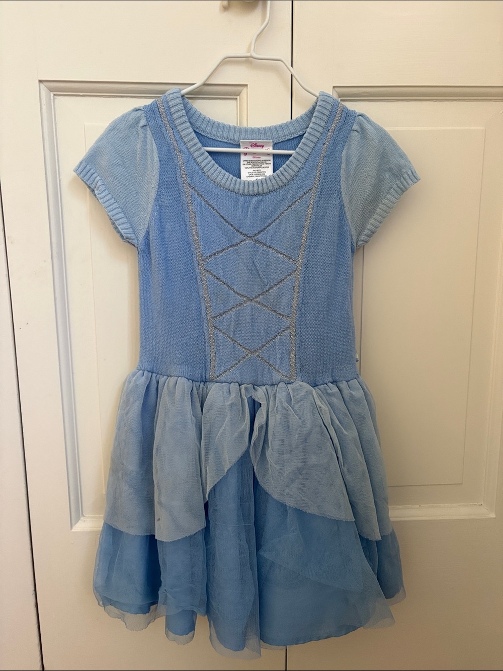 Disney Light Blue Girls Princess Costume Dress with Silver Accents